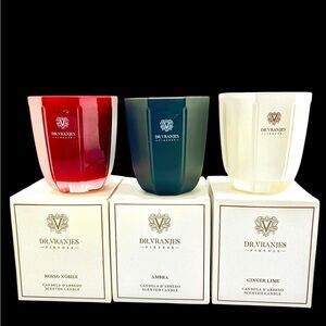 Dr. Vranjes Scented Candle Set - Rosa Nobile, Ambra and Ginger Lime.